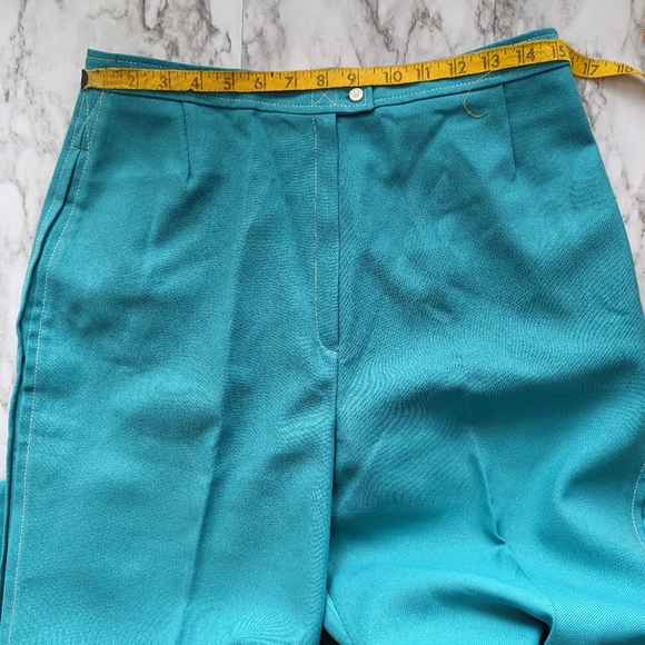 Vintage High Waist Wide Leg Teal Pants from Sears - Picture 5 of 8